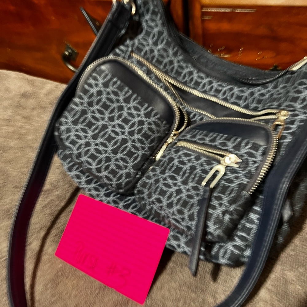 Stylish Blue and Gray Patterned Women's Bag
